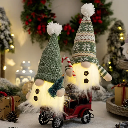 Gnomes de Noël Tricotés Lumineux (Lot de 2 pièces)