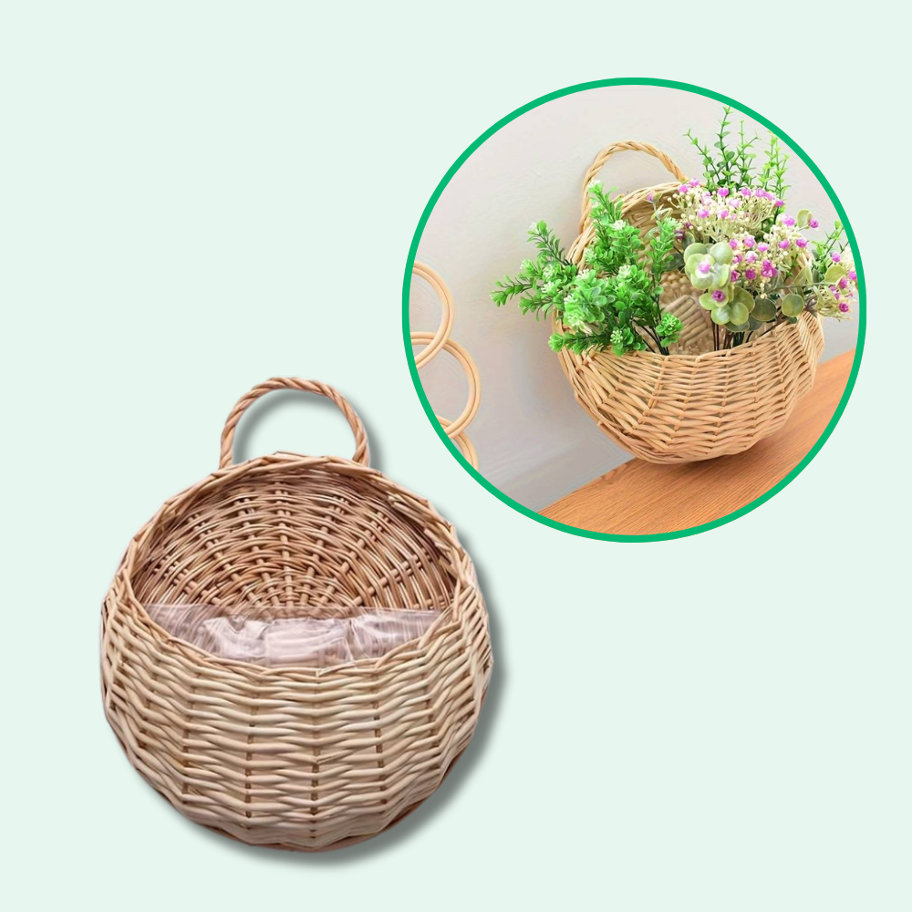Jardioui 2 Jardinières (19.90 €/ pcs) / Beige clair Jardinière Osier Murale Élégante