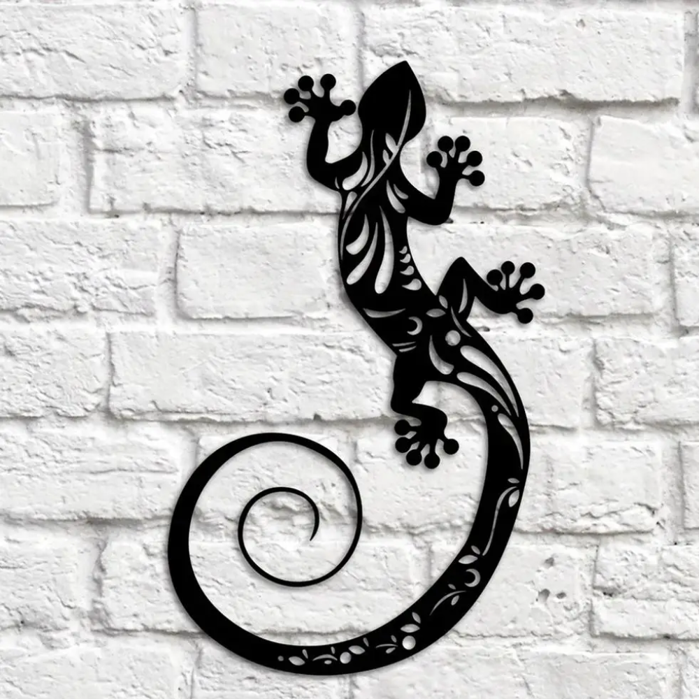 Jardioui 3 Décorations (9.67€/ pcs) Décoration Murale Lézard en Métal