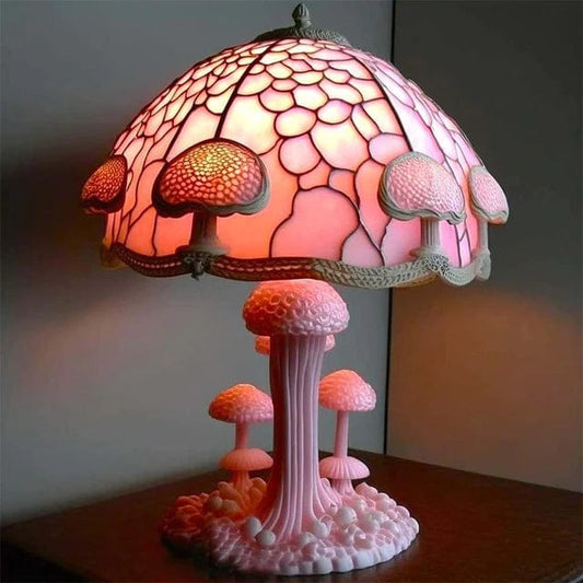 Jardioui Champignon-rose Lampe de Table Champignon Mystique