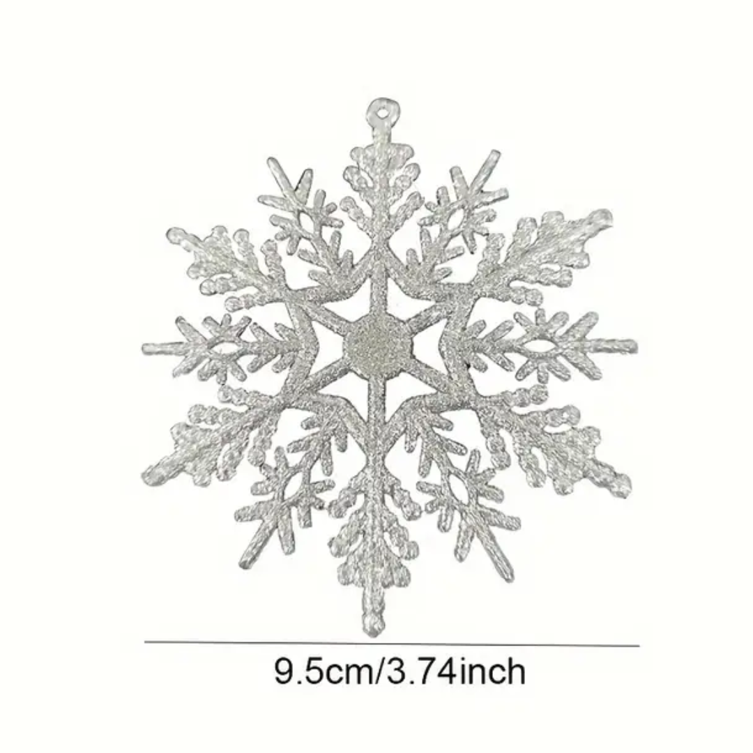 Jardioui Flocons de Neige Pailletés (Lot de 12)