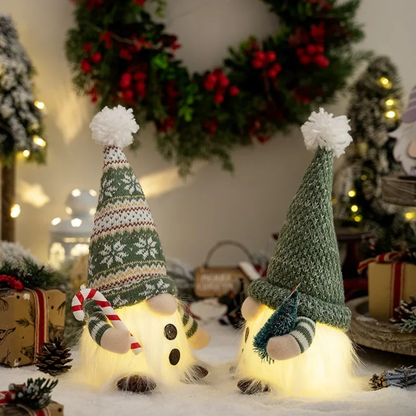 Jardioui Gnomes de Noël Tricotés Lumineux (Lot de 2 pièces)