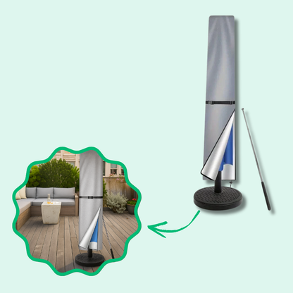 Jardioui Gris / S (170cm - Parasols droits) Housse Protectrice Intégrale Anti-UV pour Parasol