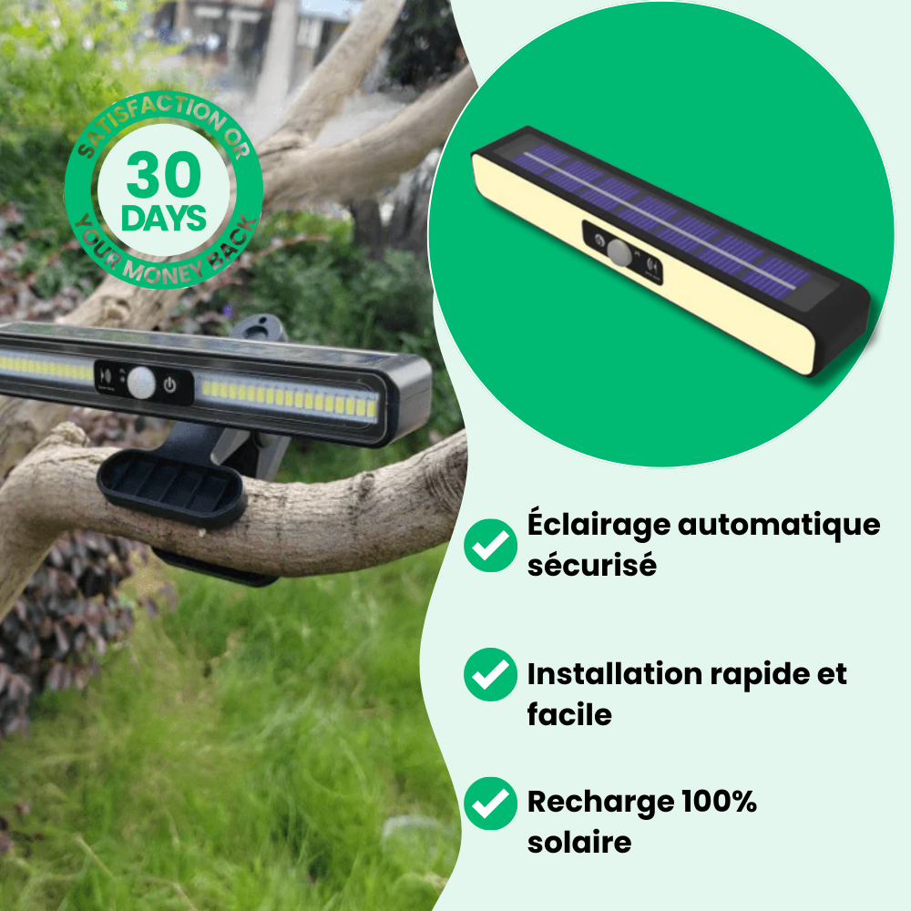 Jardioui Lampe Solaire Puissante à Détecteur de Mouvements