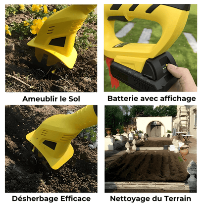Jardioui Motobineuse Électrique Sans Fil de Jardin (+Batterie Offerte)