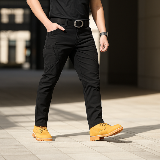 Jardioui Noir / S Pantalon de Travail Homme Multipoche