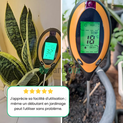 Jardioui PH-mètre de Sol Numérique Multifonction 4 en 1