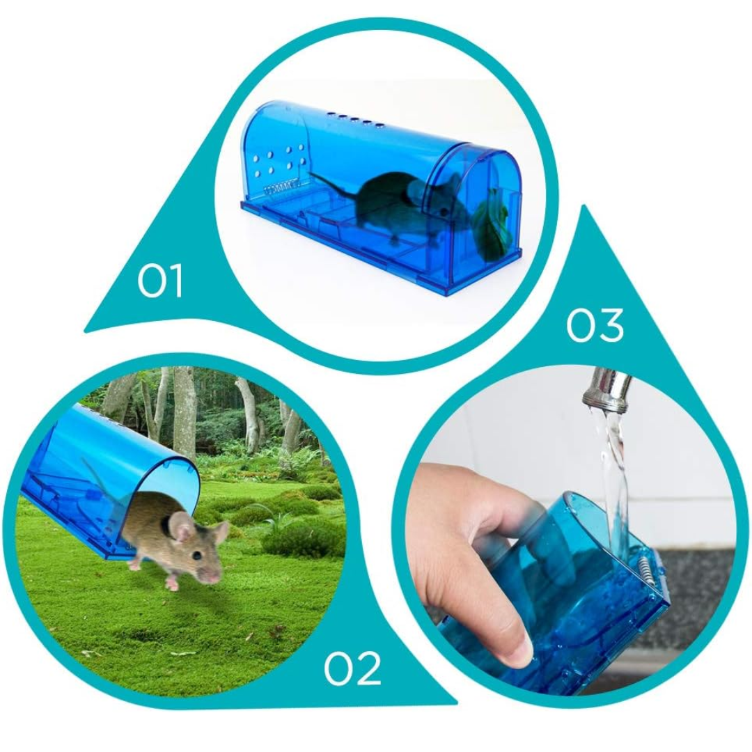 Jardioui Piège à Souris Sans Cruauté Réutilisable (2PCS)