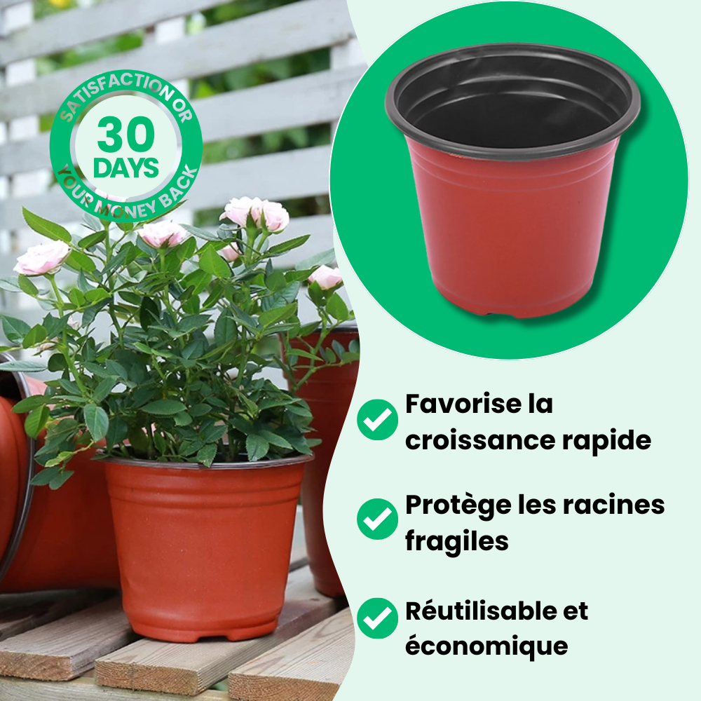 Jardioui Pot de Fleur Plastique Réutilisable