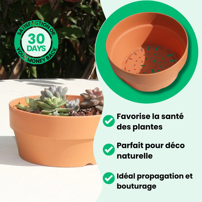 Jardioui Pots de Fleurs en Terre Cuite Écologiques (4 + 2 Offerts)