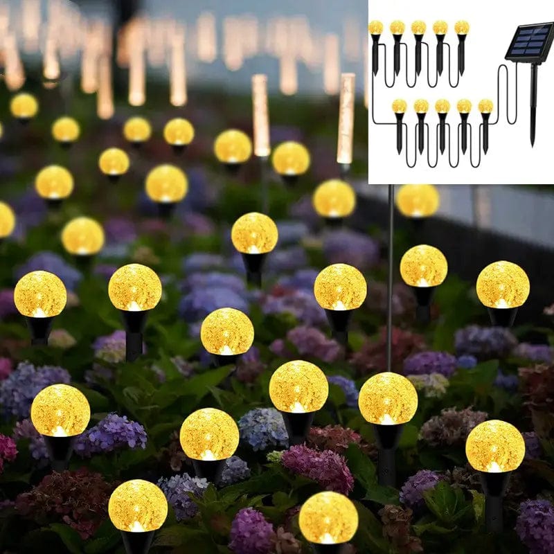 Jardioui Set de 10 Lampes Solaires Effet Bulle pour Jardin