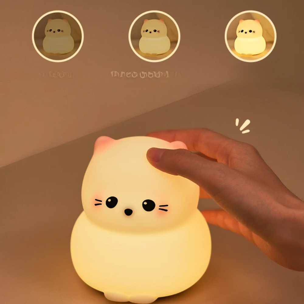 Jardioui Veilleuse Chaton Doux Lumineux