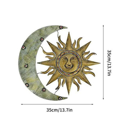 frJardioui Décoration Murale Extérieure "Le Soleil a Rendez-vous avec la Lune"