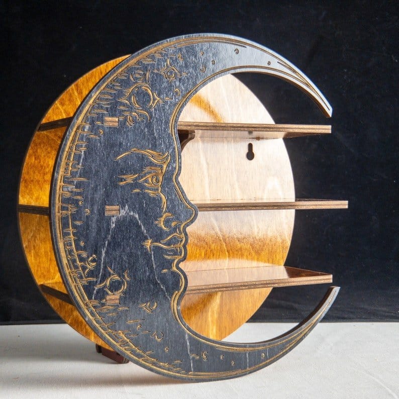 frJardioui étagère Étagère "Croissant de Lune" en Bois